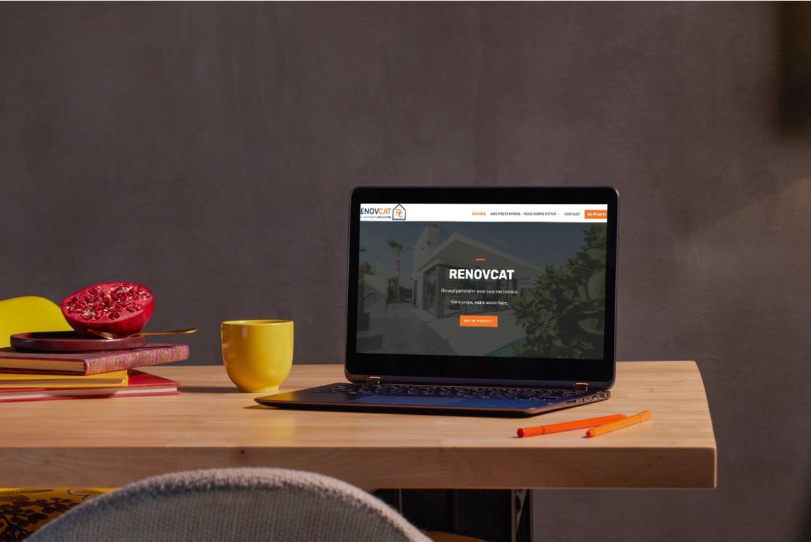 Portfolio-Renovcat Mock-up illustrant la page d'accueil du site Alexandre Taxi